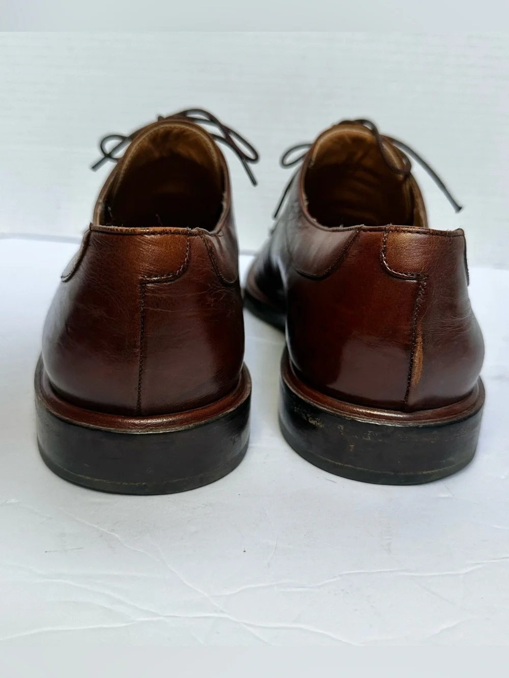Melzan Men’s Whiskey Brown Lace Up Spilt Front Almond Toe Shoes- Size 11